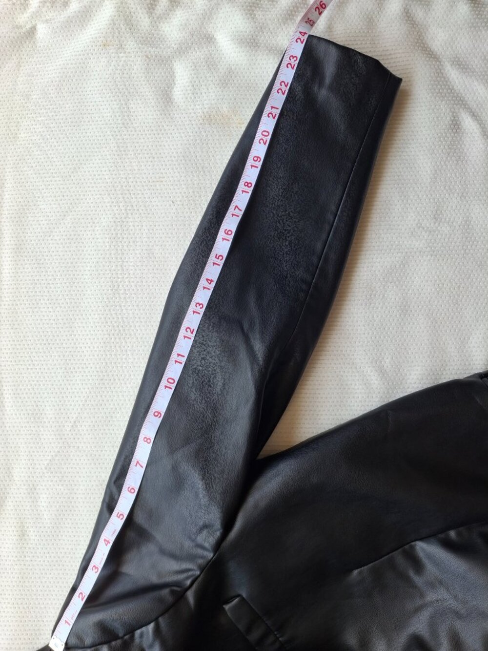 ZARA Faux Leather Blazer Jacket Black Single Button Longline Size S - Picture 6 of 8